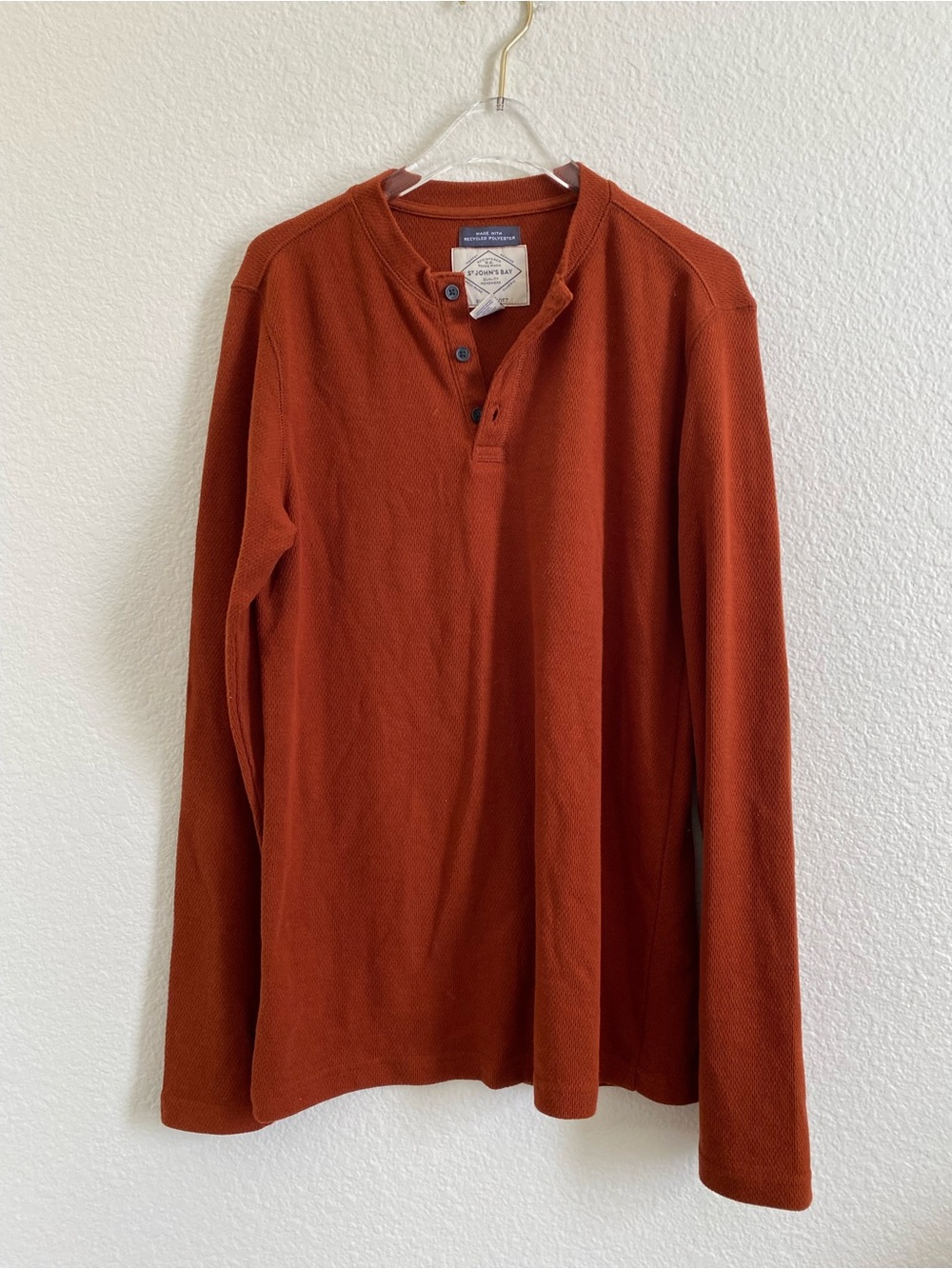 St. John’s Bay Cotton Blend Henley Long Sleeve Shirt